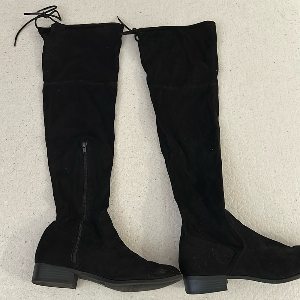Black Over the Knee-High Suede Boots (9.5)